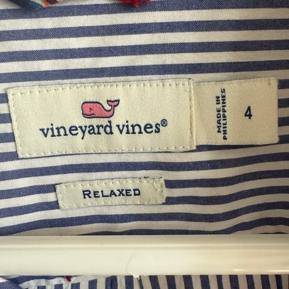 Vineyard Vines Mixed Patterns Stripes & Plaid Button Down, Size 4 - Picture 5 of 7